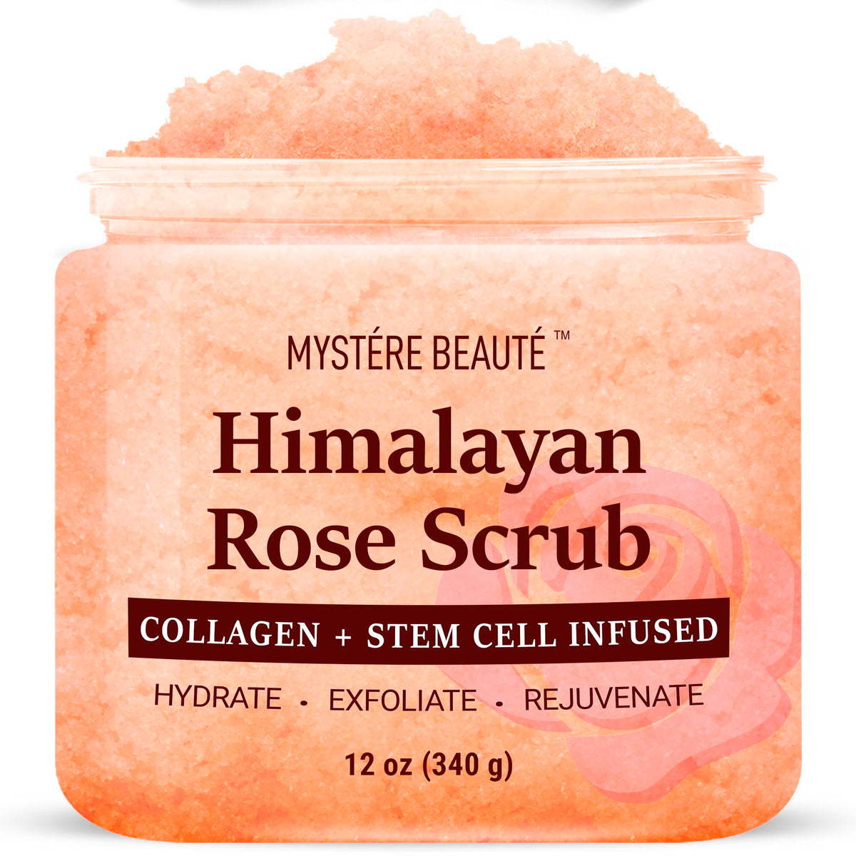 Himalayan Salt Body Scrub with Collagen & Rose Oil - Twin Pack (12 oz x 2)