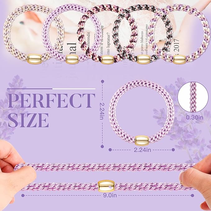 FORENEE Hair Ties No Damage - 20PCS Ponytail Holders - Elastic Hair Ties for Thick Hair - Braided Hair Bands for Women Girls's Hair - Violet