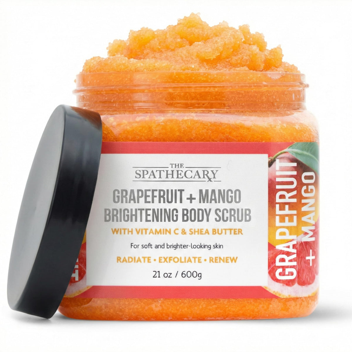 The Spathecary Pina Colada Sugar Scrub - Exfoliating & Hydrating Body Scrub With Pineapple and Vitamin C for Softer, Glowing & Brighter Smooth Looking Skin, Body Care Exfoliator & Cleanser, 21 oz