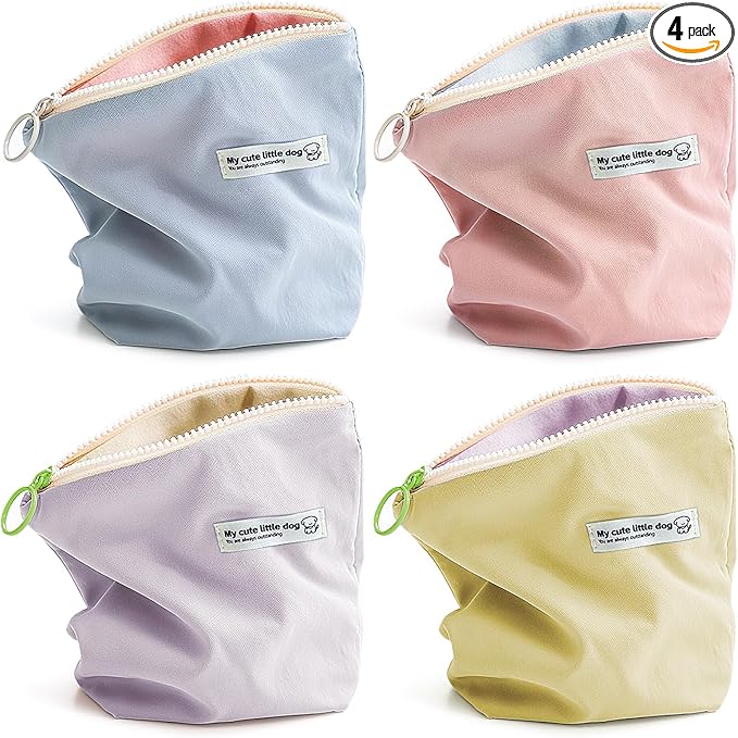 4 Pcs Period Bags for Teen Girls, Cute Sanitary Napkin Storage Bag, Discreet Menstrual Pouch, Mini Makeup Bag, Travel Toiletry Bags