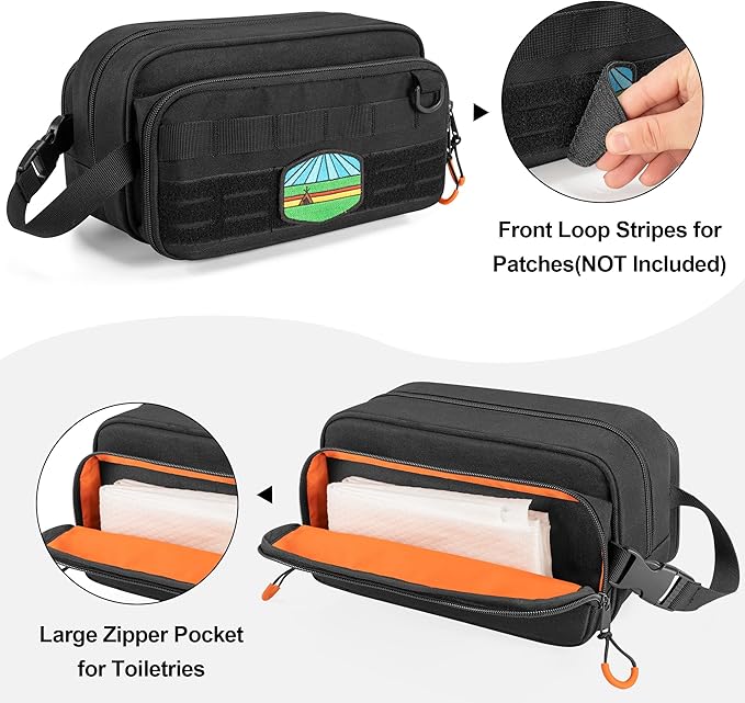 Prokva Tactical Toiletry Travel Bag for Men, Dopp Kit Shaving Organizer Bag