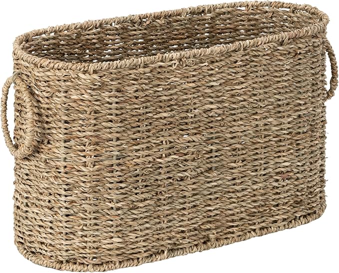 StorageWorks Wicker Toilet Paper Storage Basket, Natural Seagrass