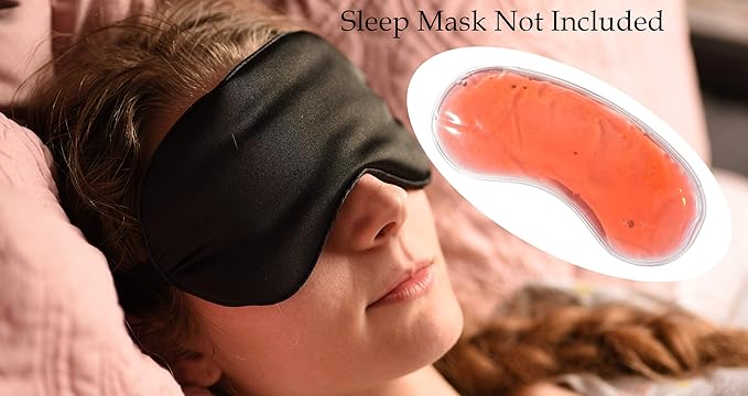 2 Pack Warming or Cooling Insert for Sleep Masks, Eye Mask, Silicone Gel Pack (Red)
