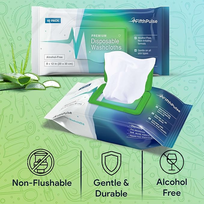 Disposable Body Wipes For Adults 600 Count (15 x 40 Packs) -Premoistened Washcloths For Elderly Bathing Infused With Aloe and Lanolin -Alcohol-Free Adult Wet Wipes, Extra Large 8” x 12” Wash Cloth