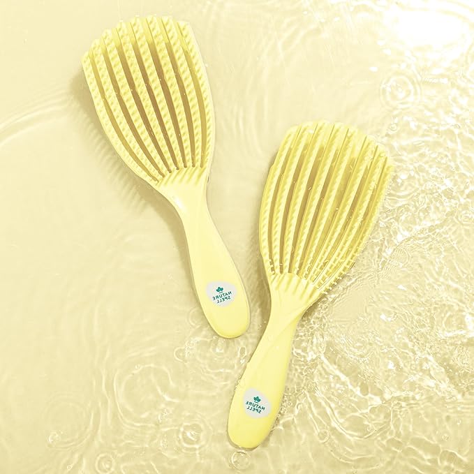 Nature Spell FlexiFlow Detangling Hair Brush, Flexible Strands, Yellow