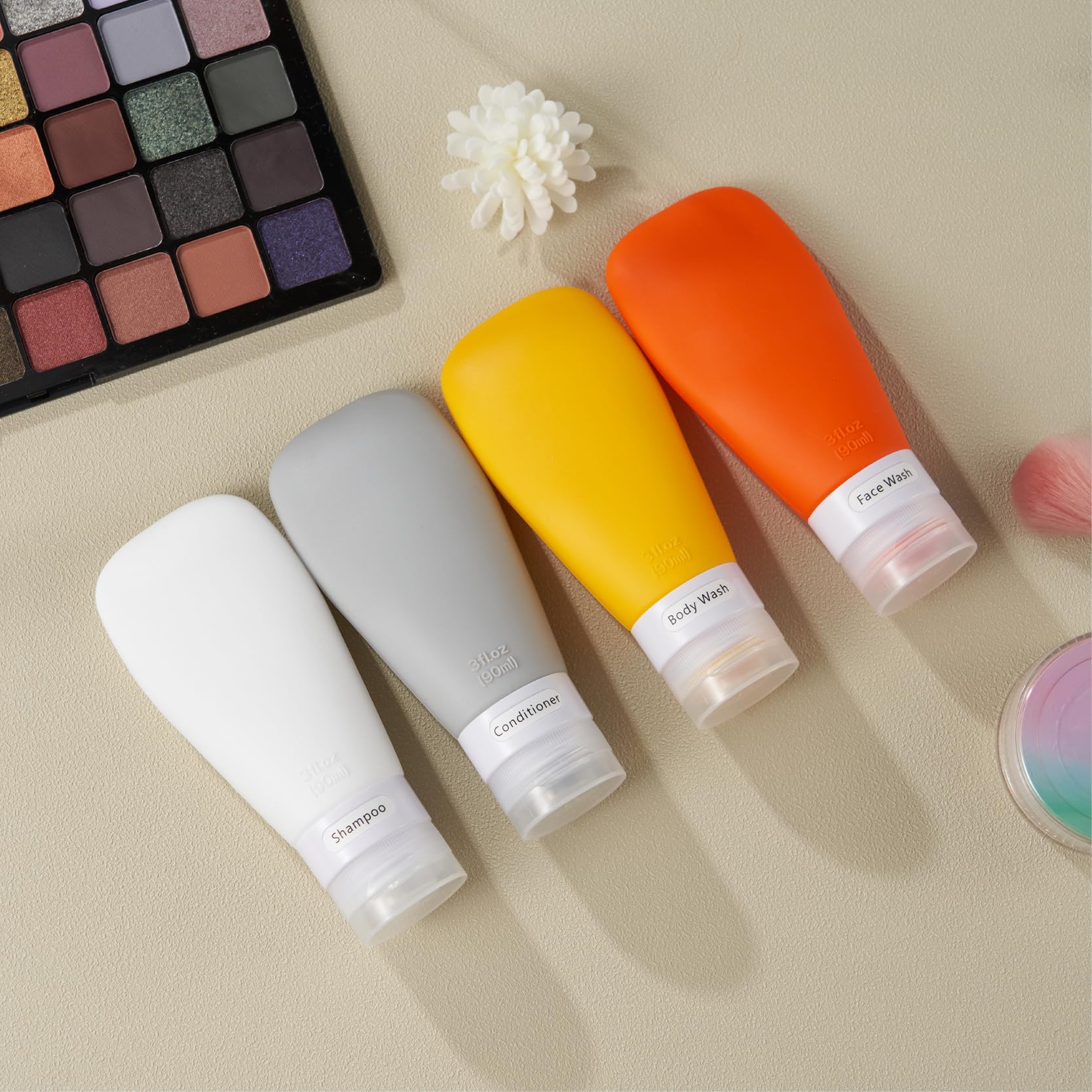 INSFIT Travel Bottles for Toiletries, TSA Approved 3oz Leak Proof Travel Size Toiletries, BPA Free Refillable Travel Essentials for Shampoo Body Wash Lotion