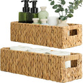 Toilet Paper Holder Bathroom Storage Wicker Basket Farmhouse Decor Small