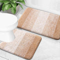 OLANLY Micorfiber Bathroom Rug Set 2 Piece, 24"x16"+U-Shaped 24"x20"