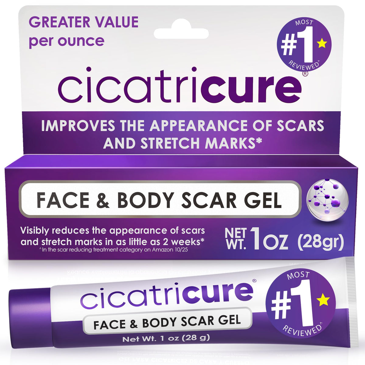 Cicatricure Advanced Scar Gel, Proven Results in 2 Weeks, 1 oz (28 g), 2pk