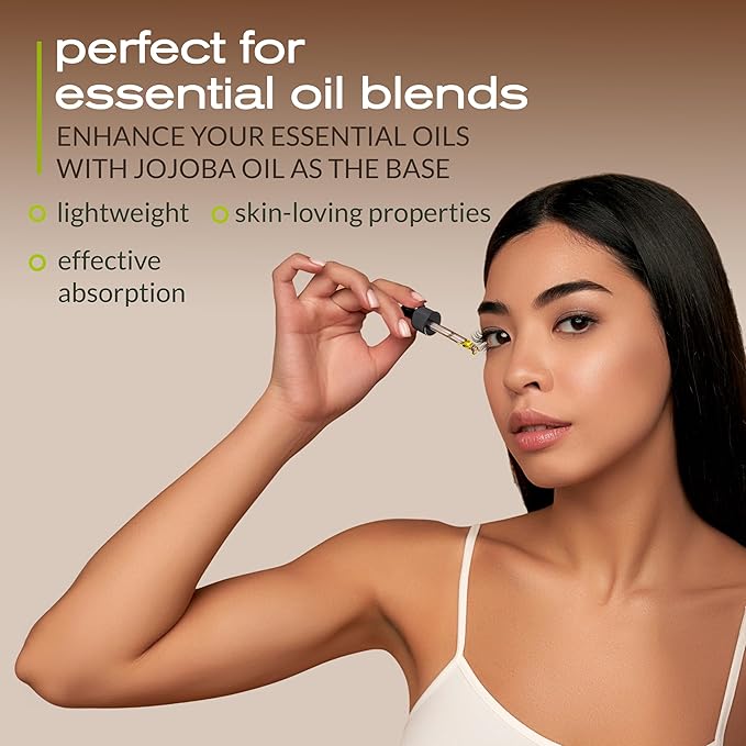 Ella & Eden Organic Jojoba Oil – USDA Certified, Cold-Pressed, 100% Pure & Unrefined, Hexane-Free Oil for Face, Skin, Hair & Nails – 4 Fl Oz Glass Bottle