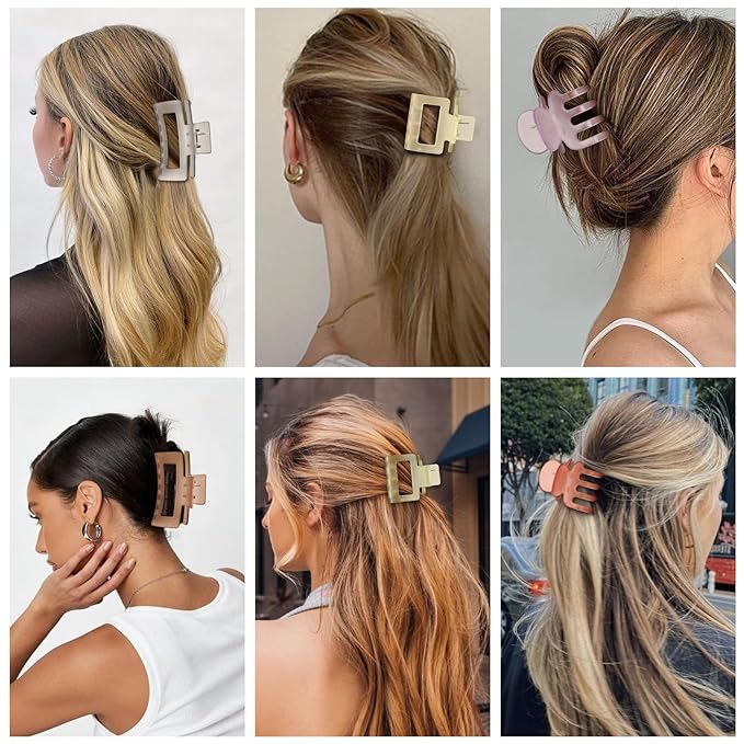 SMKSL 3 Styles Hair Clips for Women Small Medium Big Claw Clips for Thin Thick Hair 12 Pcs Hair Claw Clips Hair Clips Combination Hair Accessories for Women (Ice Cream)
