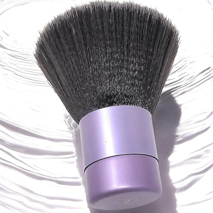 BevyGold Luxurious and Large Ultra Soft Fluffy Powder Brush, Multipurpose Face, Body, Barber and Beauty Tool, with Wooden Base Soft Kabuki Brush (Violet)