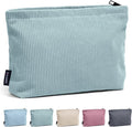 MAANGE Small Makeup Bag For Purse, Travel Cosmetic Bag Makeup Pouch Corduroy Portable Versatile Zipper Pouch For Women (GREEN)