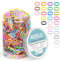 HOYOLS Colorful Mini Rubber Bands, Hair Ties for Braids