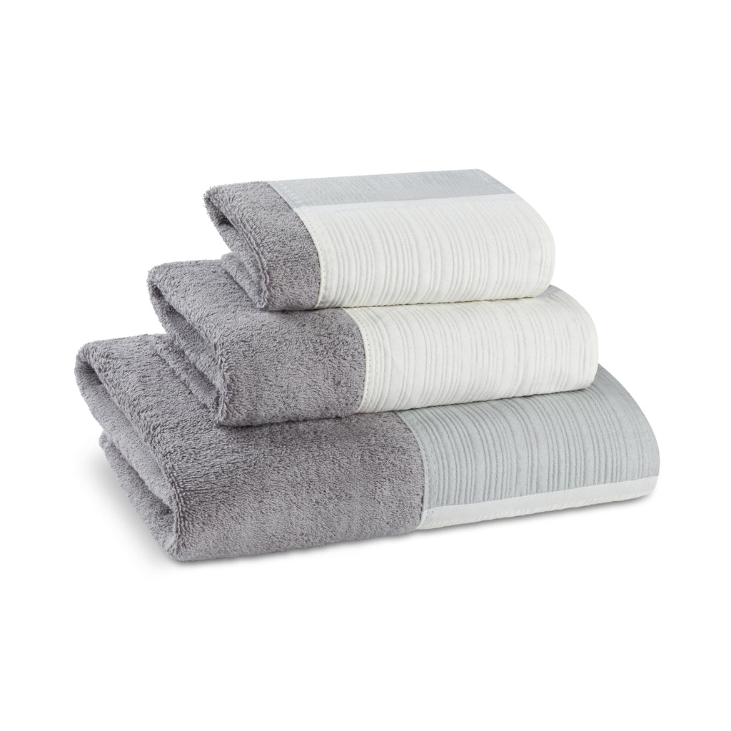 Zahari Home Modern Line Bathroom Towel Set - 3 Piece Set, Modern Design, Luxury Gray Towels