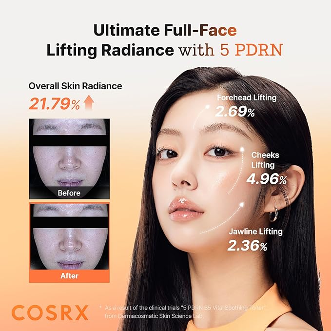 COSRX 5 PDRN B5 Vital Soothing Toner - Korean Toner for Rejuvenating & Soothing Skin with Salmon DNA, Centella, Lactobacillus PDRN & Panthenol, Korean Skin Care 9.46 fl.oz.