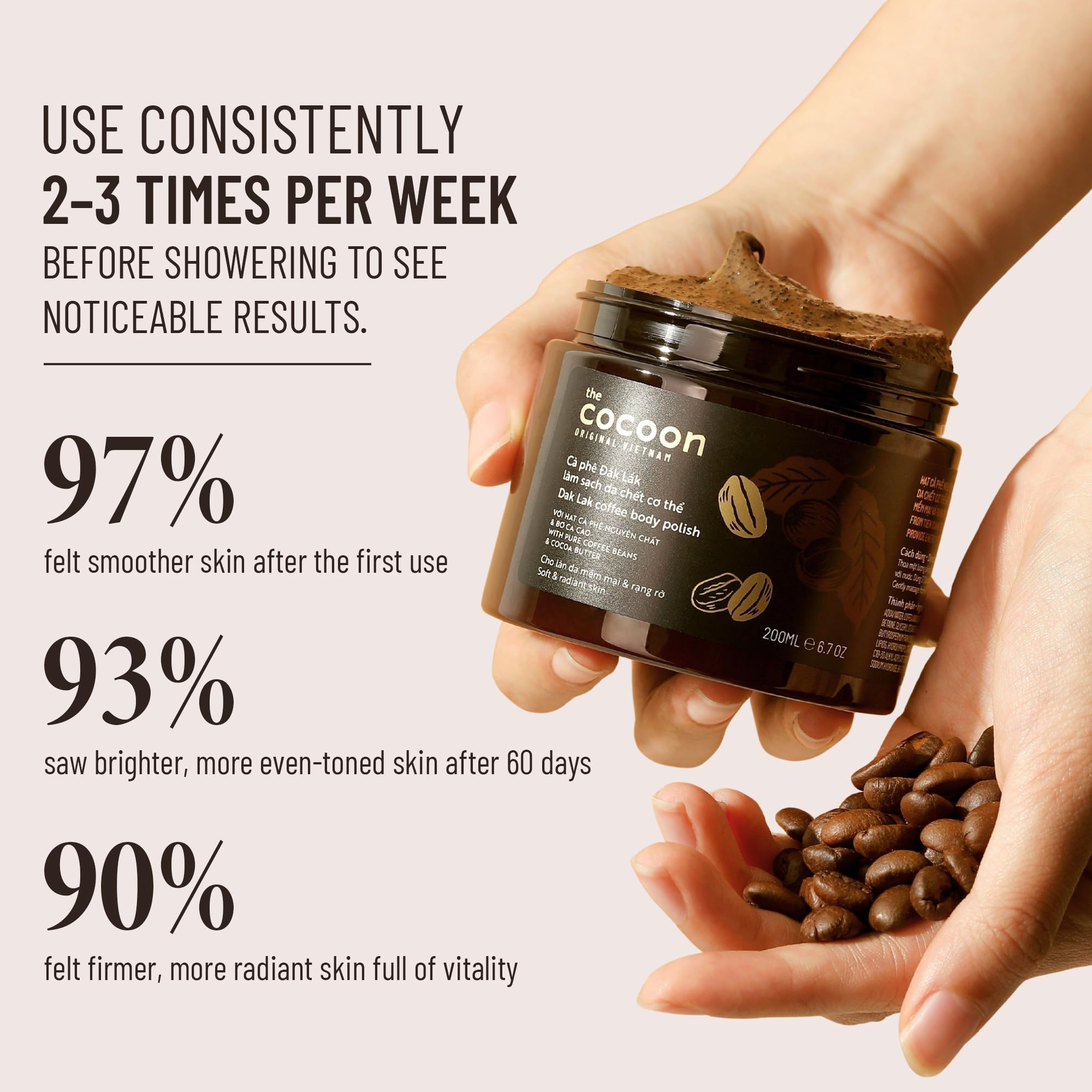 Cocoon Dak Lak Coffee Body & Face Care Set, Vegan Coffee Exfoliating Scrub and Body Butter Bundle for Smoother, Softer Skin, Hydrating Skincare Gift Set, 6.76 fl oz Each
