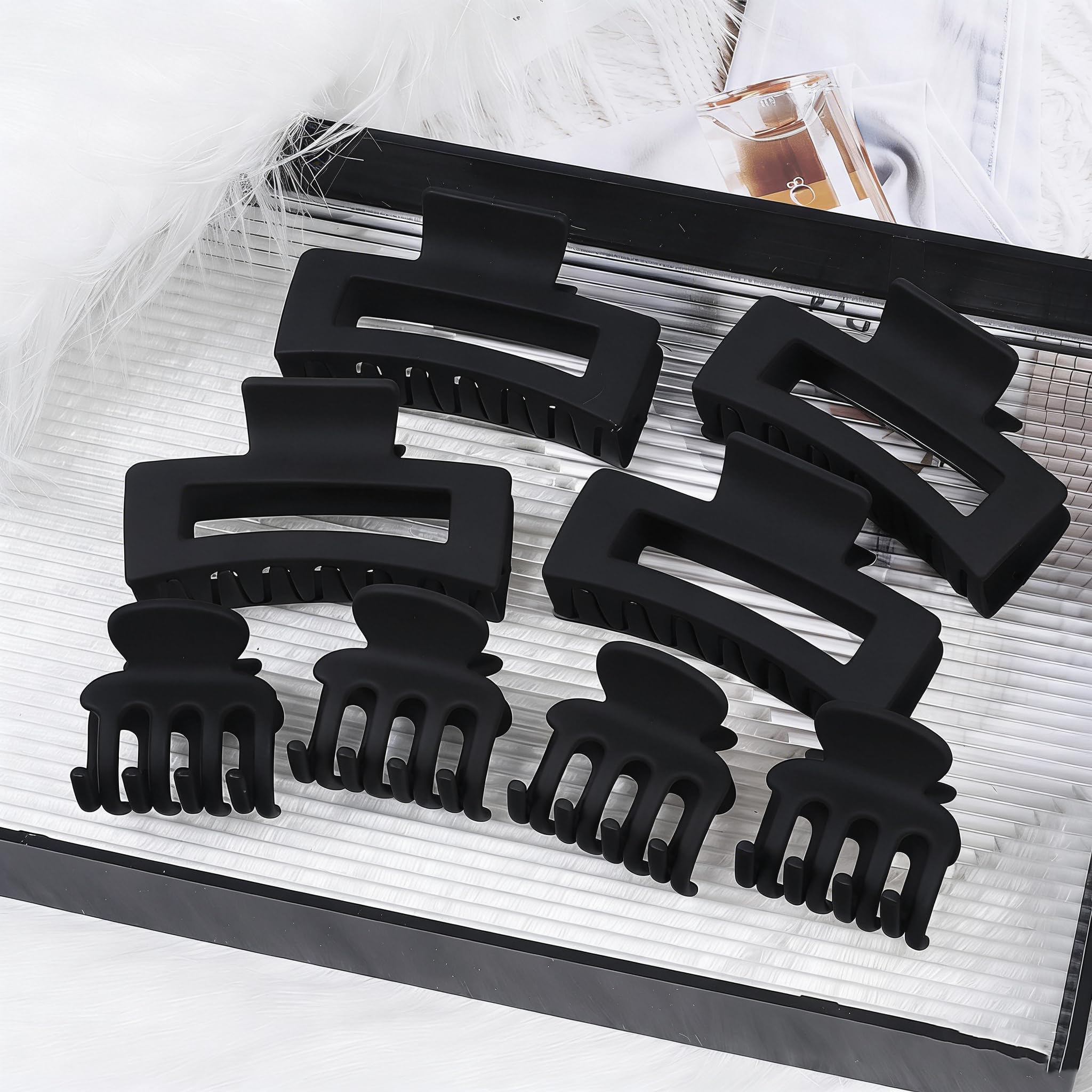SMKSL 8 Pcs Hair Claw Clips for Women & Girls 2 Styles Hair Accessories