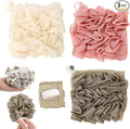 3 Pcs Soap Bar Loofah, 2 in 1 Bar Soap Loofah Pouch Can Hold Soap Effective Exfoliation for Bathing (Khaki+ Beige + Pink)