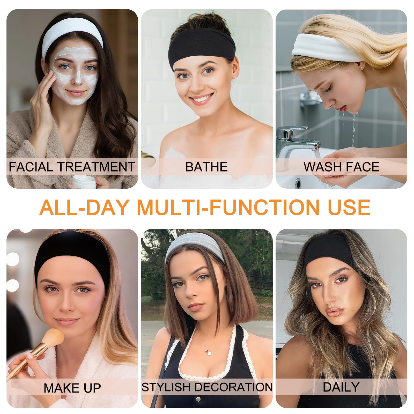 RuiYok Workout Wide Headbands for Women Non Slip Head Bands,6 Packs