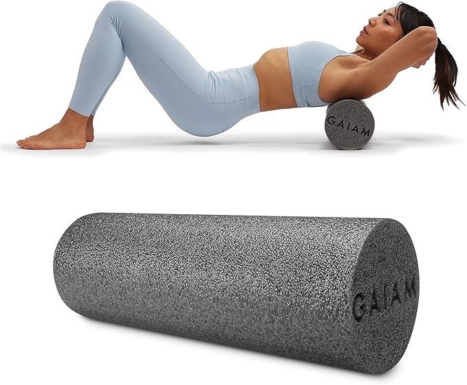 Gaiam Restore Foam Roller, Muscle Recovery, 18", High Density (Grey)