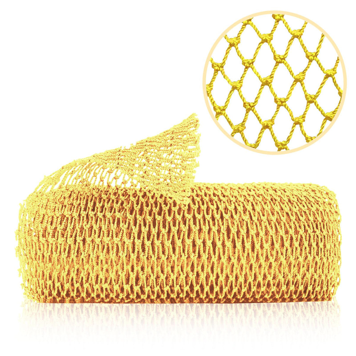 ZOCY African Net Sponge, Authentic Exfoliating Body Scrubber for Bath and Shower, Multiple Textures with Gentle Deep Exfoliating and Rich Lather for All Skins (Orange)