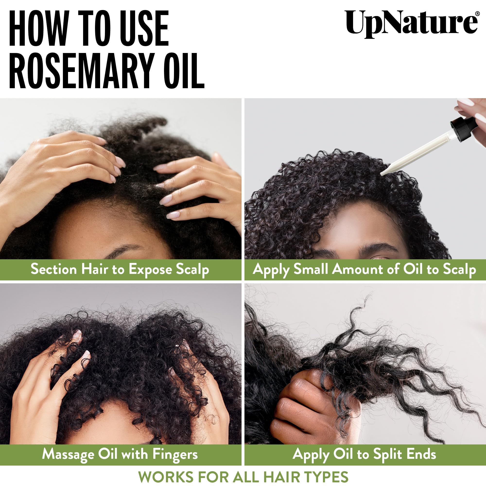UpNature Organic Rosemary Oil - 100% Pure Rosemary for Hair, Scalp, Skin, 2oz