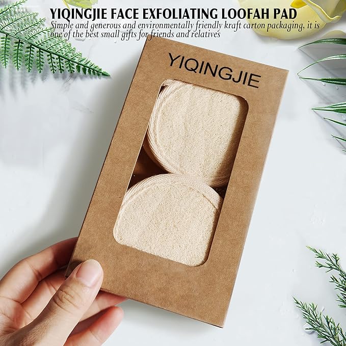 Face Exfoliating Loofah Pad Scrubber, Manual Facial Cleansing and Makeup Remover Brush 6 Pieces, Natural Loofa Sponge Pads Massage Pores and Clean Blackheads Without Hurting The Skin
