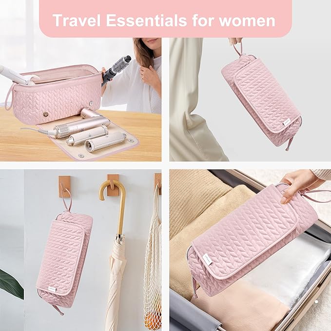 KarSyon Hair Tools Travel Bag with Hot Tool Mat 2 in 1 Organizer Bags