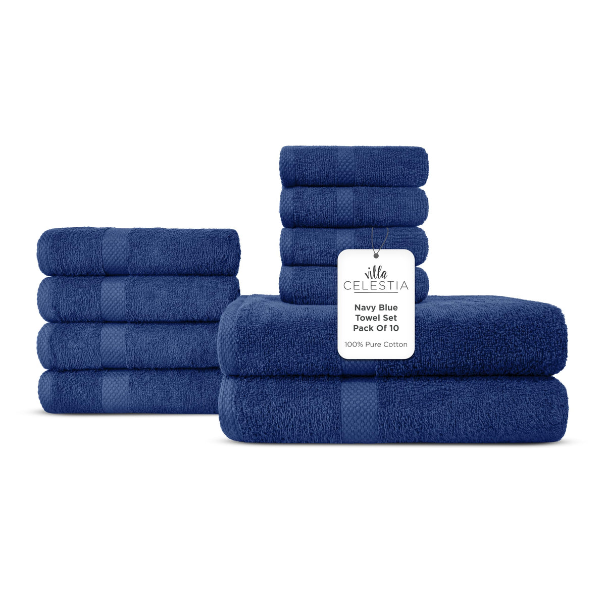 Villa Celestia Cotton Hand Towels Set of 4, 16 x 28, Oeko-TEX Certified, Quick Dry, Sage