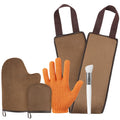Luxspire 5 Piece Self Tanning Mitt Applicator Kit, Soft Tanner Mitt Set with Exfoliating Glove, Back Lotion Applicator, Face Makeup Brush, Mini Finger Face Self Tanner Mitt for Lotions, Mousses,Creams