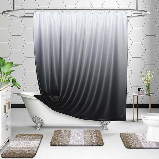 OLANLY Microfiber Bathroom Rugs Sets 3 Piece, 47"x20"+24"x16"+24"x20"