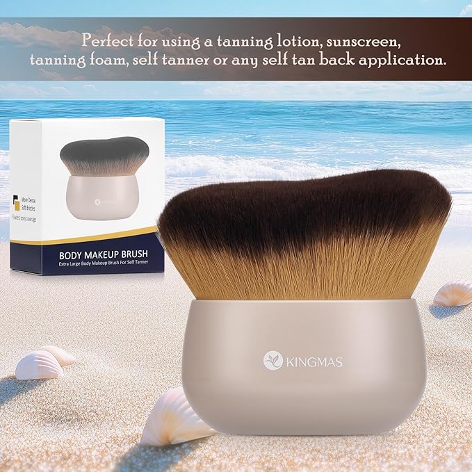 KINGMAS Extra Large Body Makeup Brush for Self Tanner, 75mm Kabuki Brush