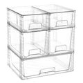 Vtopmart Clear Stackable Storage Drawers, 5 Pack Multi-Size Organizer Set