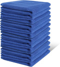 12 Pack 100% Cotton Wash Cloth, 12x12 Inch Highly Absorbent and Soft Feel Fingertip Towels, Machine Washable Washcloths for Bathroom, Gym, Hotel, Spa and Kitchen, Blue