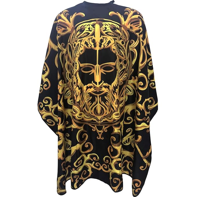 Pelocapa Barber Cape for Men Hair Cutting Salon Cape with Snap Closures Waterproof Professional Large Barber Hairdresser Cape- 63”× 56”(Gold Leader)