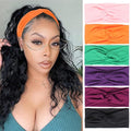 XTREND 6 Pcs Women's Headbands Twisted Cross Elastic Head Bands Yoga Workout Headband Non-Slip Sweat Soft Headbands Solid Color Simple Versatile Hair Accessory Hairbands