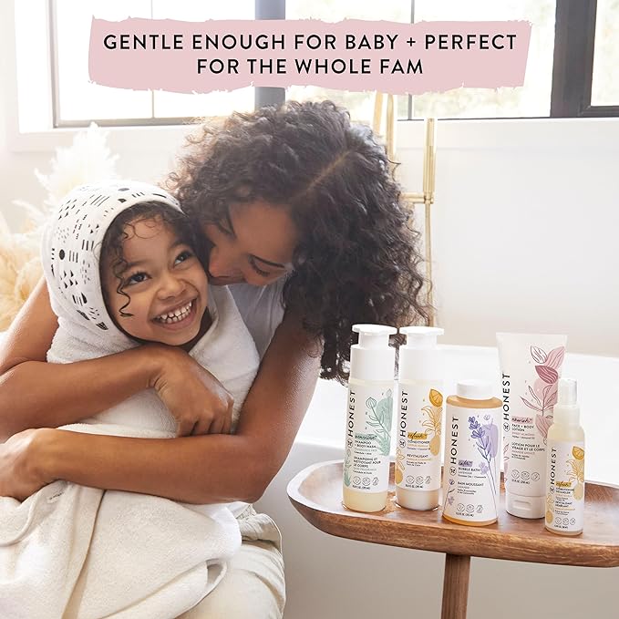 The Honest Company 2-in-1 Cleansing Shampoo Body Wash Gentle for Baby, Naturally Derived Tear-free, Hypoallergenic, Sweet Almond Nourish, 18 fl oz