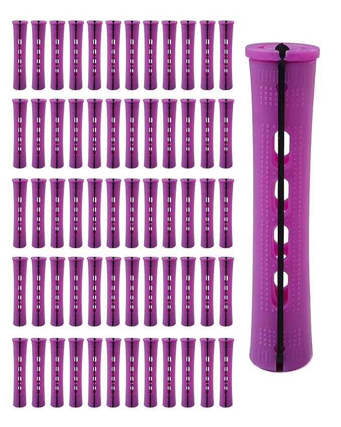 60pcs Perm Rods for Women's Natural Hair, 0.75inch - Hair Roller Curler Perm Rods for Long, Medium, Small Hair - Plastic Cold Rods, Hairdressing Styling Tool