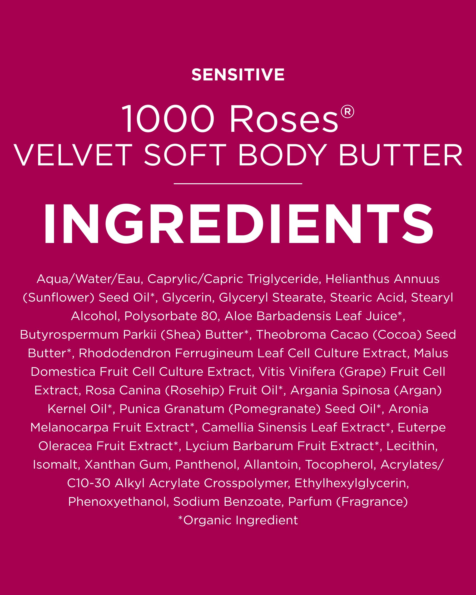 Andalou Naturals 1000 Roses Velvet Soft Body Butter | Rich Hydrating Moisturizing Cream for Nourishing Dry Skin | Shea Butter, Cocoa Butter, and Rose Stem Cells for Softening Skin | 8 fl oz