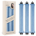Overnight Heatless Hair Curler Rods Jumbo Satin Flexi Rods for Heatless Overnight Curls, Soft No-Heat Hair Styling Tools for All Hair Types, 3pcs Blue