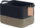 Goodpick Woven Storage Basket for Shelves, Small Wicker Baskets for Shoes,Towel, Toy Baskets Storage Kids, Empty Gift Basket with Handles, 13 x 10 x 9 Inches