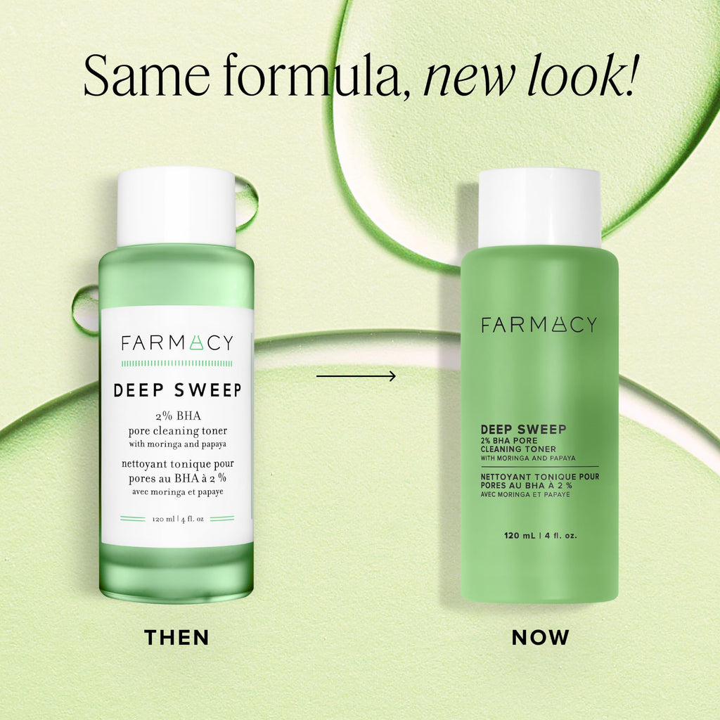 Farmacy 2% Salicylic Acid Toner for Face - Deep Sweep BHA Liquid Exfoliant + Pore Cleaner - Controls Oil, Gently Exfoliates + Refines Pores - Skin Care for Combo, Oily + Blemish-Prone Skin - (50ml).