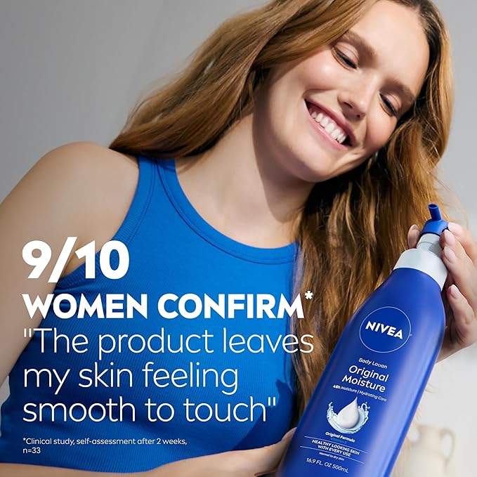 NIVEA Original Moisture Body Lotion with Vitamin E, 16.9 Fl Oz Pump Bottle