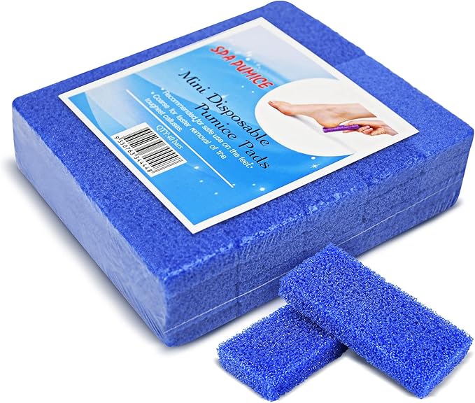 Disposable Foot Scrubber Sponge Pads Pedicure Pumice Stone for Feet Callus Remover Coarse Blue 40Pcs