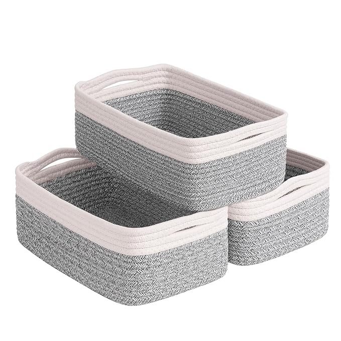 Goodpick 3-Pack Rope Storage Baskets for Gifts, 13 x 8 x 5 in