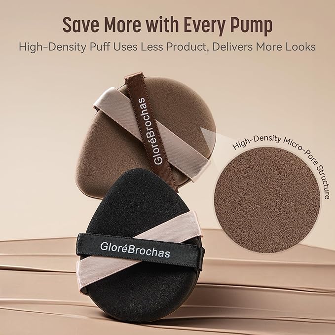 Makeup Sponge Set 4 Pack Micro Porous Low Absorption Soft Latex Free Foundation Powder Puff, Dual-Ribbon Beauty Sponges & Blenders for Powder Cream