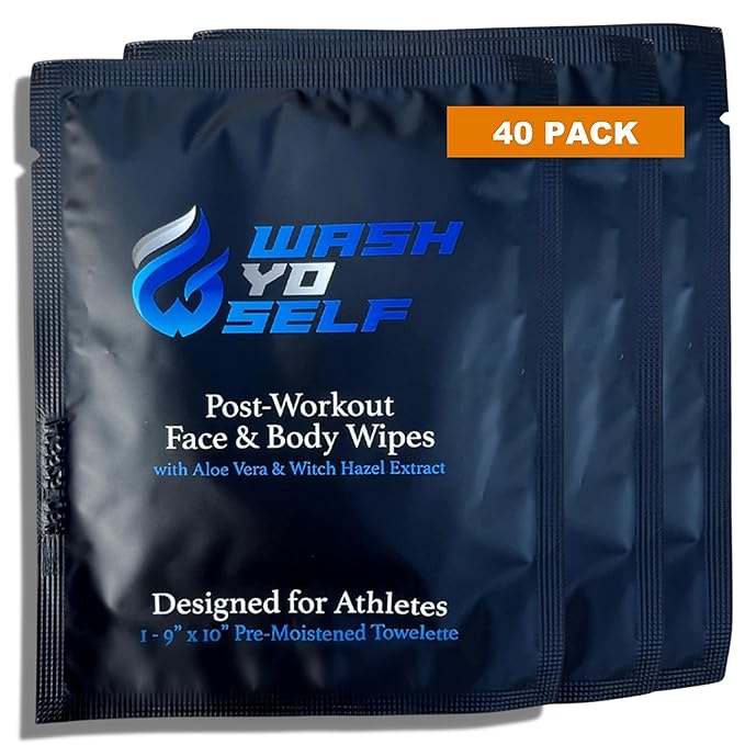 Wash Yo Self Body Wipes - Individually Packaged Disposable Wet Wipes for Kids and Adults – 40 pack