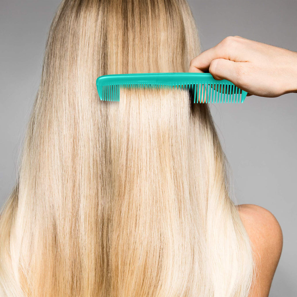 Leinuosen 12 Pieces Pocket Hair Combs, Fine Tooth Combs, Cyan-blue