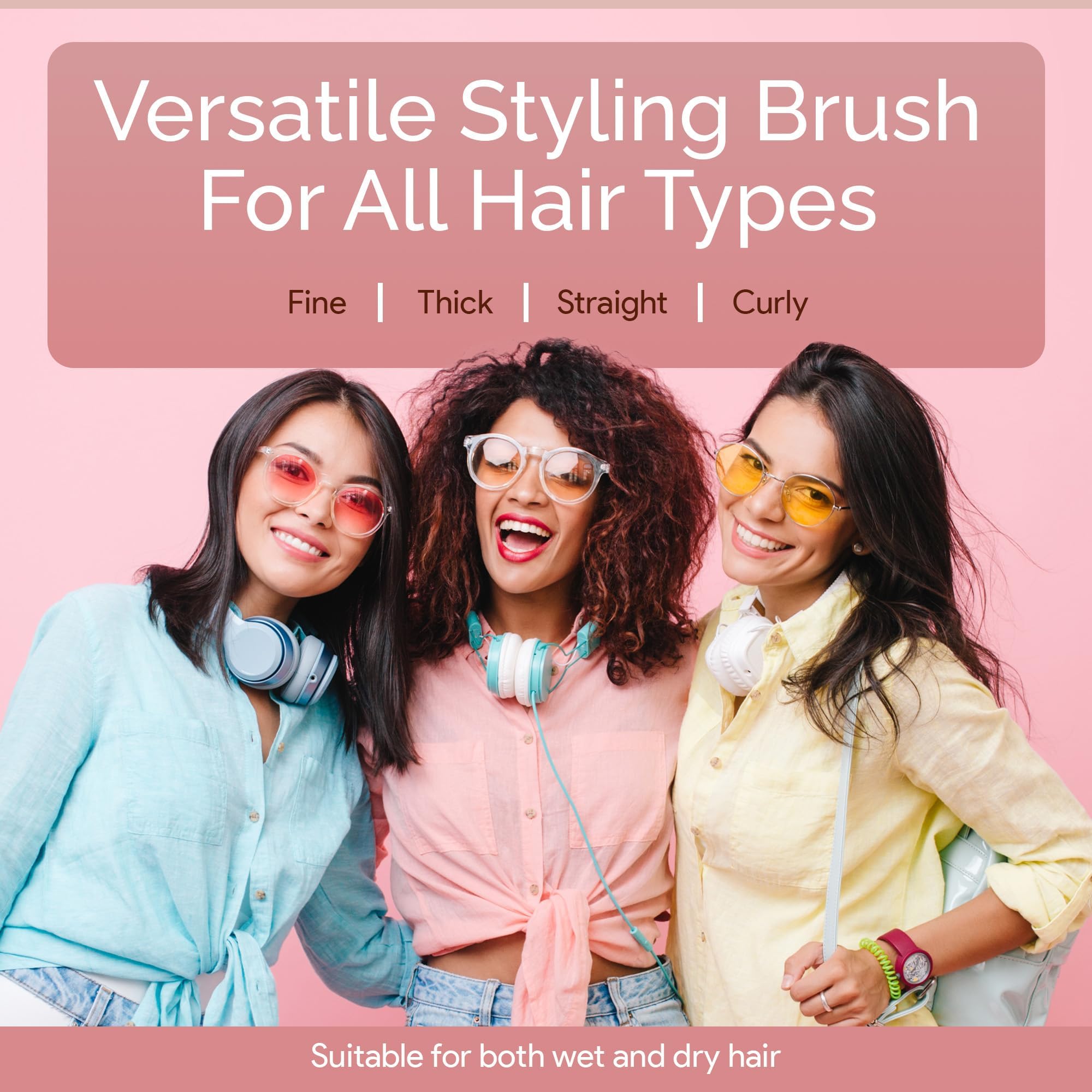Lily England Vent Hairbrush for Women, Fast Blow Drying Hair Brush, Rose